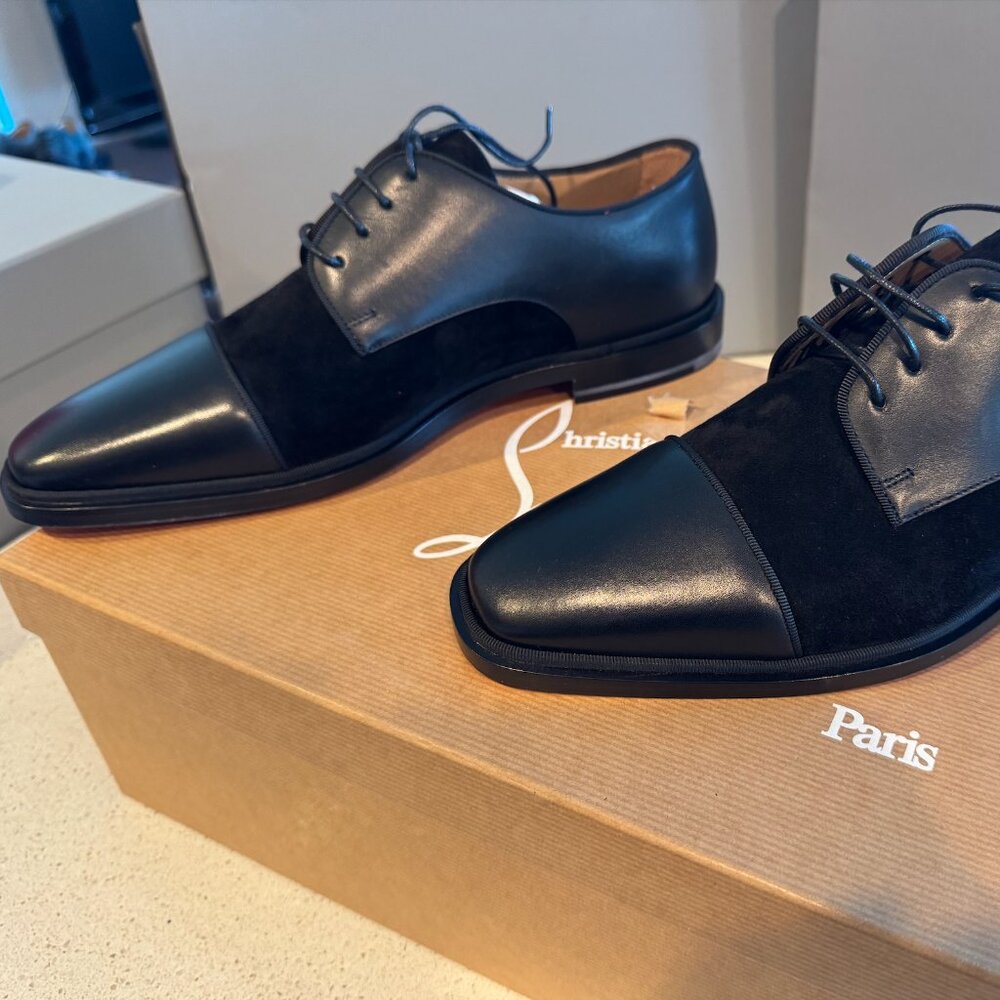 40.5 Black Christian Louboutin Bruno Orlato Flat Calf